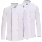 Misemiya - Pack 2 Unités -Veste de Chef pour Hommes - Veste de Chef pour Hommes - Uniforme d'accueil -Ref.842B - Large, Veste de Cuisine 682B - Blanche