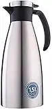 Emsa 514499 Isolierkanne |1,5 Liter | Quick Tip Verschluss, Soft Grip | Edelstahl | schwarz