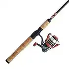 Shakespeare Crusader Spinning Reel and Fishing Rod Combo, Red/Black/Cork