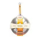 School of Wok - 12"/30cm Heavy Duty Carbon Steel Wok, Flat Bottom, Bamboo Handle