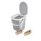 BranQ - Home essential BranQ, toilette da campeggio portatile da 22 l, con 40 sacchetti per WC biologici, in plastica, portata massima fino a 120 kg, grigio chiaro, 22 l, NA