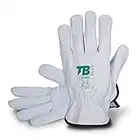 10 paia TB Guanto di protezione del lavoro TB Plus 160IBSZ | Guanto di sicurezza per lavori con rischi meccanici e termici. Realizzato in pelle fiore bovino, colore grigio. Taglia 9