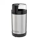 Black+Decker Grinder One Touch Push-Button Control, 2/3 Cup Coffee Bean Capacity, Stainless Steel