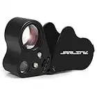 JARLINK 30X 60X Illuminated Jewelers Loupe Magnifier, Foldable Jewelry Magnifier with Bright LED Light for Gems, Jewelry, Coins, Stamps, etc