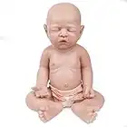 Vollence 18 inch Full Silicone Baby Doll That Look Real,Eyes Closed Reborn Silicone Baby Doll,Real Silicone Baby Doll,Soft Lifelike Silicone Baby Dolls - Girl