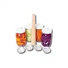 Fermentation Kit | 4 Airlock Lids | 4 Glass Weights with Handles | Sauerkraut Pounder | Jars Not Included | Ferment Sauerkraut or Kimchi | Fermenting Vegetables | Fits Any Wide Mouth Jar
