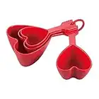 UPware 4-Piece Multi-Purpose Liquid and Dry Melamine Measuring Cups Set, Home Essentials Cooking and Baking Tools, Measuring Cups (Heart)