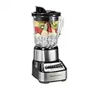 Hamilton Beach Wave Crusher Blender with 40 Oz Glass Jar and 14 Functions for Puree, Ice Crush, Shakes and Smoothies, Stainless Steel (54221)