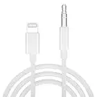 FEINODI, Cable Auxiliar Compatible el iPhone 7Plus, 8, 8Plus, X, XR, 11,12, 13 en el Automóvil, Adaptador Cable de Audio Estéreo 3,5 mm Compatible con Estéreo para el Hogar, Altavoces, Auriculares