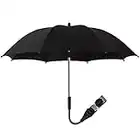 Ganwawo Universal Baby Parasol, Baby Stroller Umbrella With Holder Clip Clamp,360 Degree Rotatable Parasol,Waterproof Umbrella For Baby Stroller,Bike, Wheelchair, Buggy, Fishing (75cm, Black)