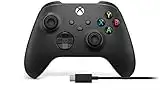 Xbox Manette sans fil Carbon Black avec Câble USB-C pour PC, Xbox Series X, Xbox Series S, Xbox One, Windows 10 & 11, Android et iOS