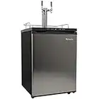 EdgeStar KC3000SSTWIN Full Size Dual Tap Kegerator with Digital Display - Black and Stainless Steel