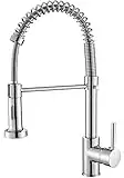 Cobbe Kitchen Sink Mixer Tap, Spring Kitchen Faucet with Pull Down Sprayer, 2 Spray Modes High Arc Single Handle Lever Kitchen Tap (Chrome), KC05T021