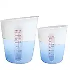 Silicone Measuring Cups (2 Cup + 1 Cup) ZUYEE Flexible Measure Cups for Epoxy Resin Butter, Chocolate Mixing Plaster Stir Squeeze Pour Baking Cup Dishwasher Safe BPA Free 500 ML + 250 ML