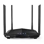 Tenda AC10 - Router WiFi Gigabit de Doble Banda, 2.4 GHz a 300 Mbps y 5 GHz a 867 Mbps, 4 x 6 dBi antenas externas, WAN/3 x LAN puertos de 10/100/1000 Mbps, Gaming, Modo AP, Control APP, MU-MIMO