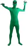 Aniler Men's and Women's Spandex Alien Costume Bodysuit (X-Large, Green Alien)