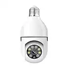 Splenssy 1080P 360° Auto Tracking Panoramic WiFi Camera Light Bulb Security Camera Night Vision Wireless for WiFi PTZ IP Camera Remote Viewing E27 Bulb Base 2-Way Audio for Baby/Pet/Security