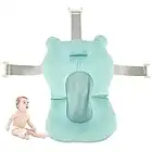 HUIPYOU Tappetino per il Bagnetto Neonato Materassino Galleggiante antiscivolo Supporto Pieghevole Per Vasca da Bagno con Cuscino per Bambini (Verde)