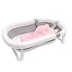 Baby Bath Seat Support Floating Baby Cushion Soft Baby Bath Pillow Non-Slip Bath Seat Pad Foldable Baby Bath Tub Pad for Newborn 0-12 Month Without Bathtub