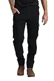 westAce Mens Stretch Cargo Trousers Heavy Duty Regular-Fit 6 Pockets Combat Workwear (Black, 36W / 32L)