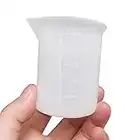 3 PCS 100 ml Silicone Measuring Cup Reusable Precise Scale Resin Mixing Cups for Epoxy Resin, Casting Molds, Slime, Art, Waxing,Cup Turner