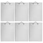 Amazon Basics Lot de 6 porte-blocs à pince standard Aluminium Format A4, Argenté