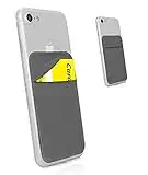 MyGadget 1 Fach Handy Kartenhalter zum aufkleben - RFID Blocking - Haftendes Kartenfach, Kartenhülle, Karten Halterung - Geldbörse Smartphone Etui - Grau