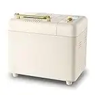 Neretva Bread Maker Machine , 15-in-1 2LB Automatic Breadmaker with Gluten Free Sourdough Setting, Auto Nut Dispenser, Digital, 1 Hour Keep Warm, 2 Loaf Sizes, 3 Crust Colors - Receipe Booked Included (Beige)