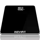 INEVIFIT Balance de salle de bain, balance de corps numérique très précise, mesure avec précision un poids allant jusqu'à 400 lb noir x-large plate-forme 12.3 "x12.3"