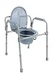 Pepe - Commode Toilet Chair for Bedroom, Bedside Commodes with Bucket, Disabled Toilet Seat Frame, Commode Chairs for Disabled and Elderly, Toilet Frame with Seat, Chamber Pot for Adults Grey