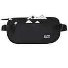 DAITET Money Belt - Passport Holder Secure Hidden Travel Wallet with RFID Blocking, Undercover Fanny Pack (Black)