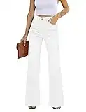 GRAPENT Womens Work Pants for Women Office High Waisted Flare Jeans Ripped Jeans Womens Stretch Jeans 70s Outfits for Womens Jeans Size 12 Wide Leg Pants for Women Color Brilliant White Size 14