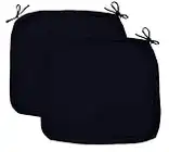 Sigmat Outdoor Seat Cushion Cover Water Repellent Square Chair Cushion Cover-Only Cover Black 18"x18"x2"(2 Covers)