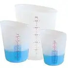 3 Stück Silikon Messbecher Krüge, 250ml/500ml Epoxidharz Mischbecher mit Skala Clear, Silicone Measuring Cups für Epoxidharz Gießformen, Diy Handmade, Basteln, Labor, Küche