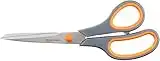 Amazon Basics Multipurpose, Comfort Grip, PVD Coated, Stainless Steel Office Scissor - Pack of 1, Grau, Orange