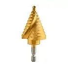 NEIKO 10174A Quick Change Spiral Grooved Step Drill Bit | 10 Step Drill Bit Sizes in One - 1/4" to 1-3/8" | High-Speed Steel and Titanium Nitride Coating | Two-Flute Design