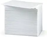 Double Dragon, 100 x Premium Quality PVC Plastic ID Blank Cards, 86 x 54 mm Size, 760 Micron, White, Compatible with Zebra Magicard Evolis Fargo Datacard Card Printers. NOT for Inkjet Printers