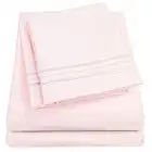 1500 Supreme Collection Queen Sheet Sets Pale Pink - Luxury Hotel Bed Sheets and Pillowcase Set for Queen Mattress - Extra Soft, Elastic Corner Straps, Deep Pocket Sheets, Queen Pale Pink