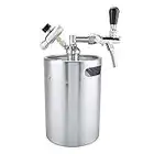 Mini Keg Beer Growler, 5L Mini Keg En Acier Inoxydable Avec Robinet Pressurisé Home Brewing Craft Beer Dispenser Set