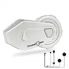 FreedConn Motorcycle Bluetooth Headset T-MAX Pro Helmet Communication System with Music Sharing Support 2-8 Riders Group Intercom/White