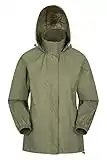 Mountain Warehouse Pakka Womens Waterproof Packable Jacket - Foldaway Hood Jacket, Ladies Coat, Lightweight Rain Jacket - For Spring, Walking, Travelling Khaki 18