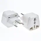 【2 PACKS】- UK to Switzerland Plug Adapter, Swiss Plug Adapter, Liechtenstein Swiss Travel Adaptor, White - MG LTD