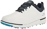 Skechers Men's Go Elite Tour Sl Waterproof Golf Shoe Sneaker, White/Navy, 10.5 Wide