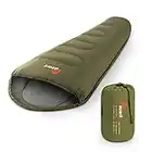 azark Premium Sleeping Bag, 350GSM, Lightweight and Waterproof, 4 Seasons of Camping, Hiking and Outdoors, Sleeping bag for Adults & Kids (Green)