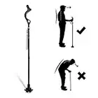 Yinghesheng Folding Walking Stick Elderly Crutches Posture Walking Cane Walking Sticks for Men Women Portable Safety Lightweight Adjustable Height Self-Stand 360 Deg Traction Non Slip Crutch, Black