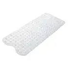 AmazerBath Bath Tub Mat, 39 x 16 Inches Non-Slip Shower Mats with Suction Cups and Drain Holes, Bathtub Mats Bathroom Mats Machine Washable, Clear