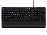 Logitech G213 Prodigy, Clavier Gamer, Eclairage RGB LIGHTSYNC, Résistant aux Éclaboussures, Personnalisable, Commandes Multimédia Dédiées, Français AZERTY - Noir