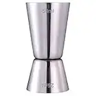 Verre Doseur Cocktail gin Tasse à mesurer, 25/50 ml - Acier Inoxydable, Couleur Argent