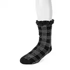 MUK LUKS Men's Cabin, Dark Gray Heather, S/M (8-10)