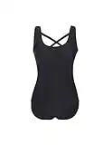 Delimira Women's Slimming Swimwear One Piece Cross Back Padding Bathing Suit Black 22